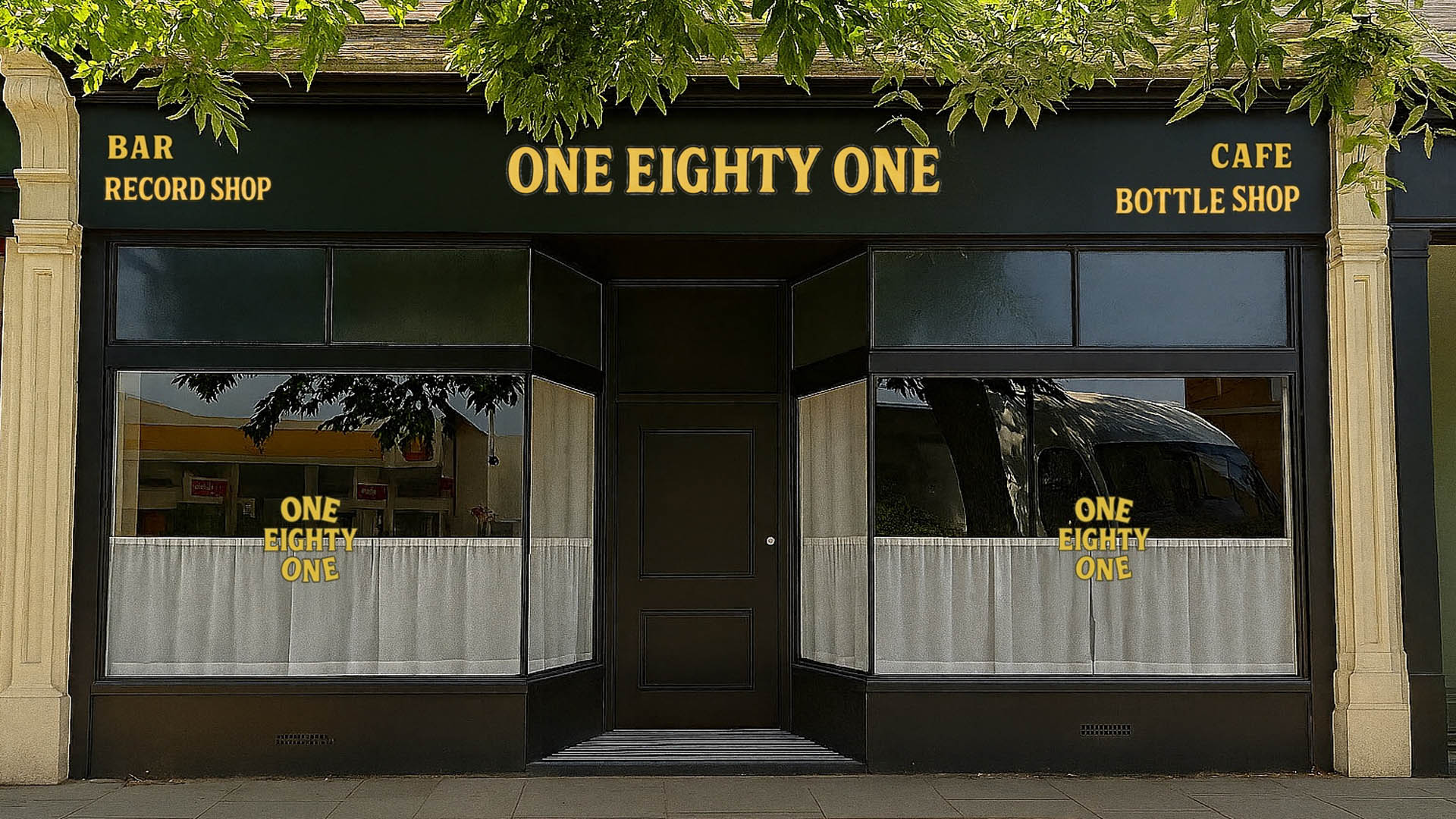 A photo of the One Eighty One record store&#039;s shop front. 