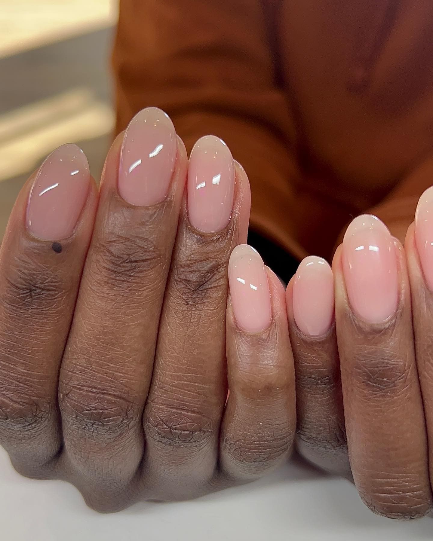 Person with soap jelly nails.