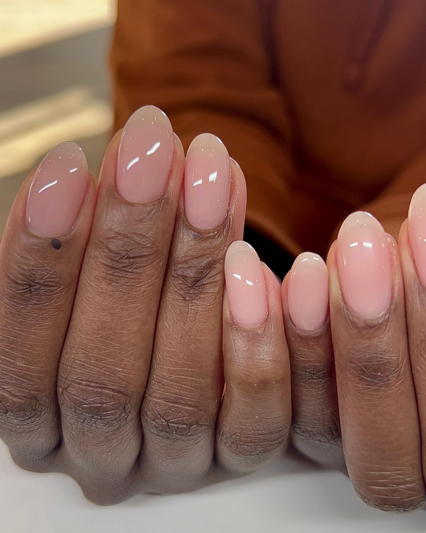 Person with soap jelly nails.