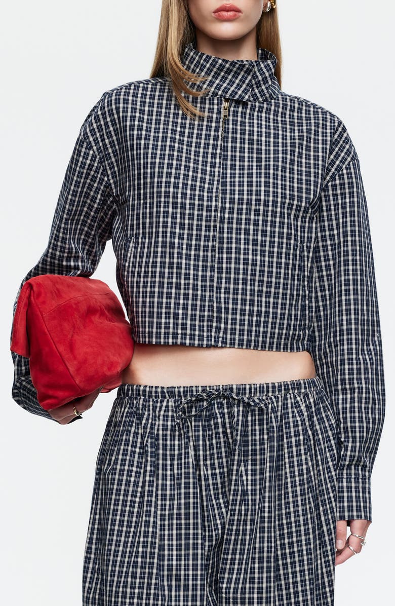 Aura Plaid Cotton Crop Jacket