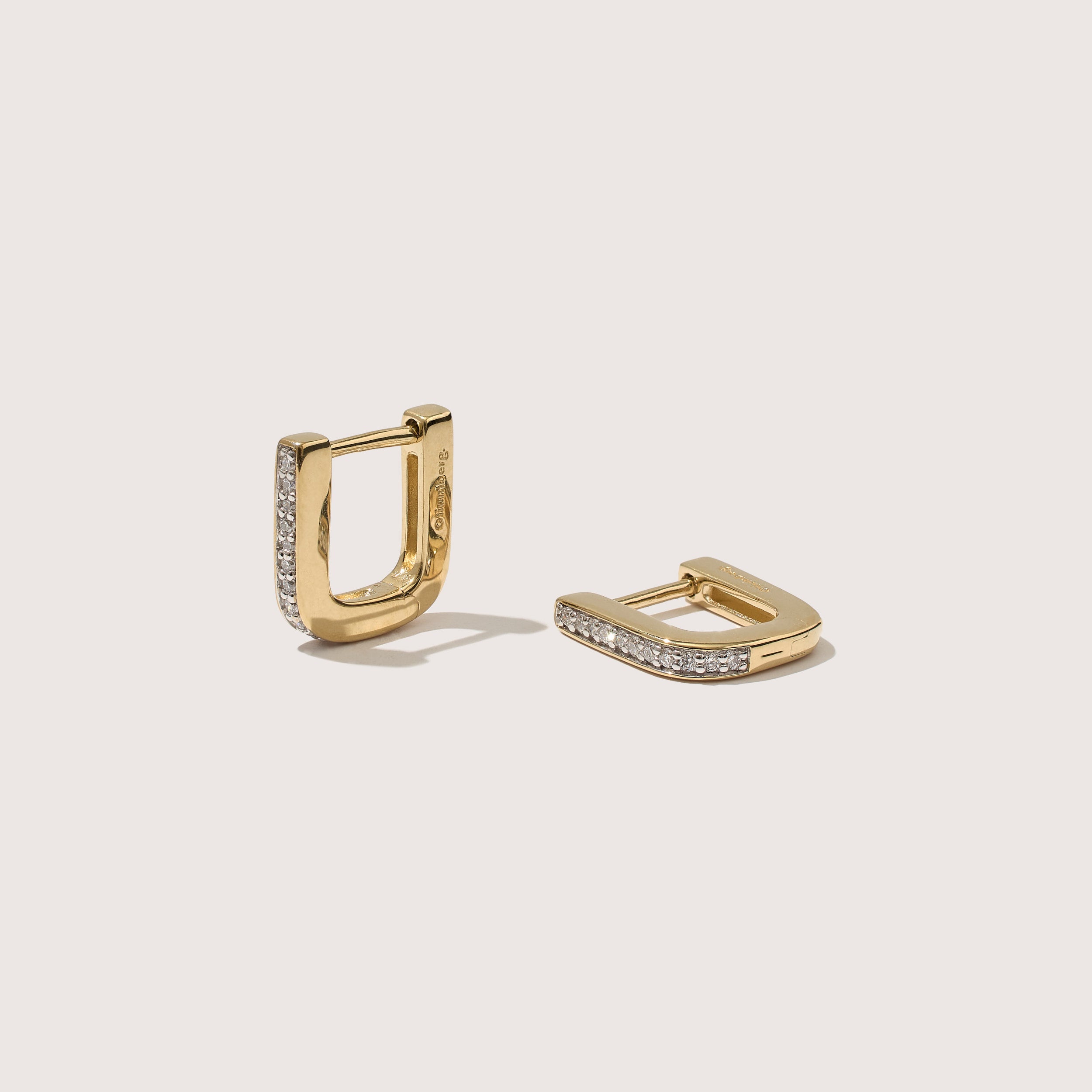 Pav&eacute; Edged Square Hoops
