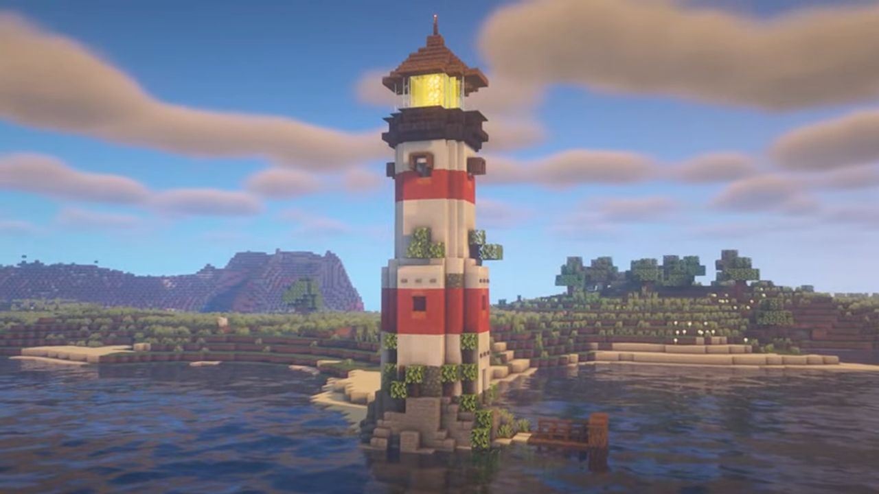 Minecraft builds - overgrown lighthouse by Meddi