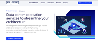 A website screenshot of Flexential Colocation Services