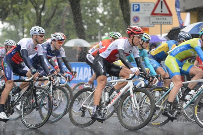 Pre-race favourite Fabian Cancellara (Switzerland) rolls along in the peloton