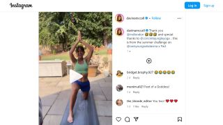 Davina McCall yoga routine on Instagram