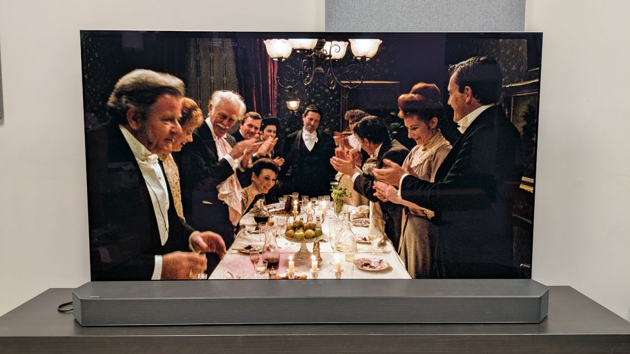 The Dead 4K Blu-ray on the LG G5 showing dinner party