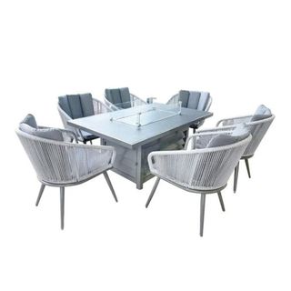 picture of Aspen 6 Seater Fire Pit Dining Set