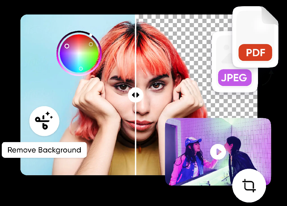 Website screenshot of Picsart Quicktools