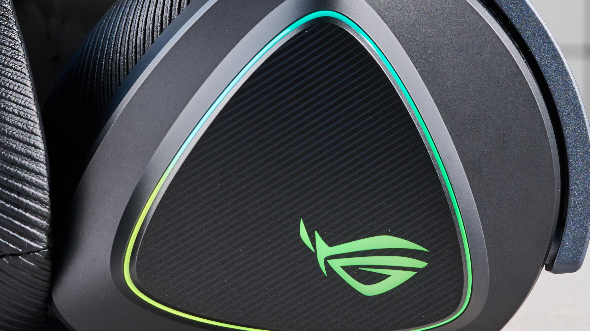A black Asus ROG Delta II wireless gaming headset