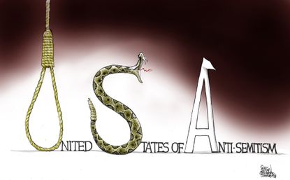 Editorial cartoon U.S. United States of anti-Semitism Pittsburgh shooting