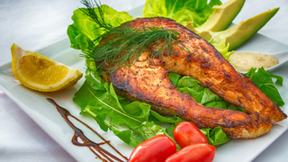 Image of BBQ salmon and salad