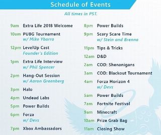 Schedule of events between November 30 and December 1