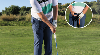 Tee peg drill for chipping demonstrated by Top 50 Coach Alistair Davies