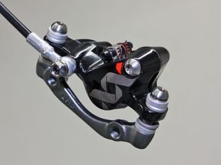 The matching Avid XX World Cup caliper is identical to the current XX brake save for a different finish. Avid says BlackBox racers will be on the new brake in time for the world championships later this fall.