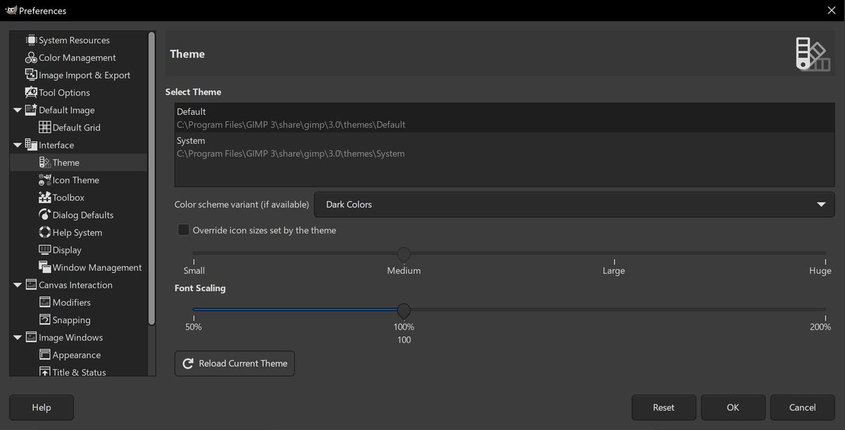 GIMP Preferences