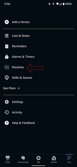 Alexa App Screenshot Sound Routine