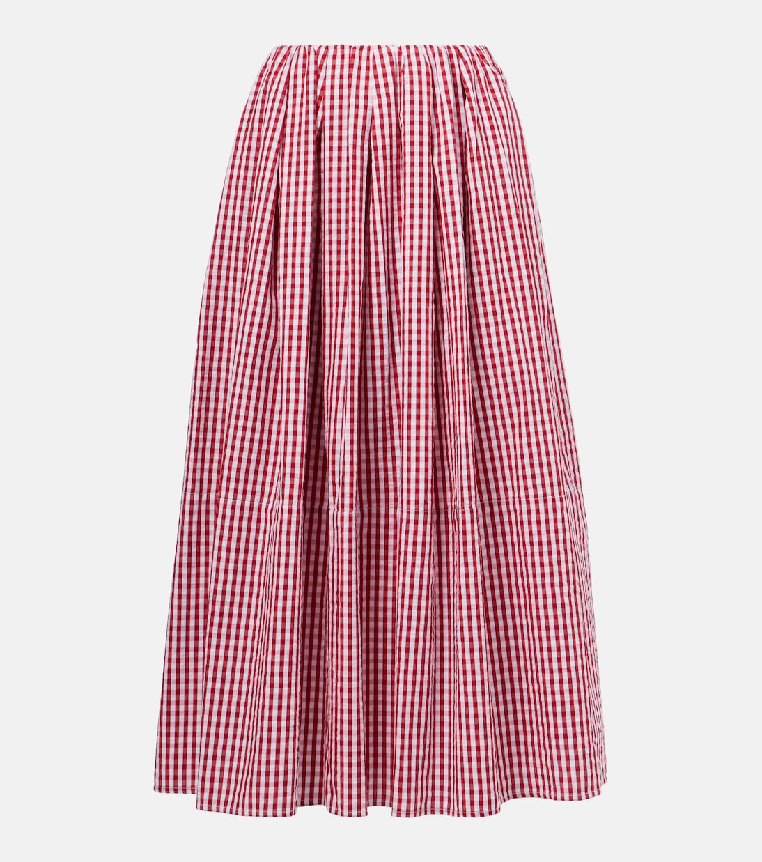 Solinas Gingham Cotton Poplin Midi Skirt