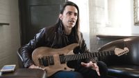 Nuno Bettencourt photographed before a live performance with Extreme at The Forum in London, on July 9, 2014. 