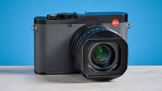 A black Leica Q3 43 camera