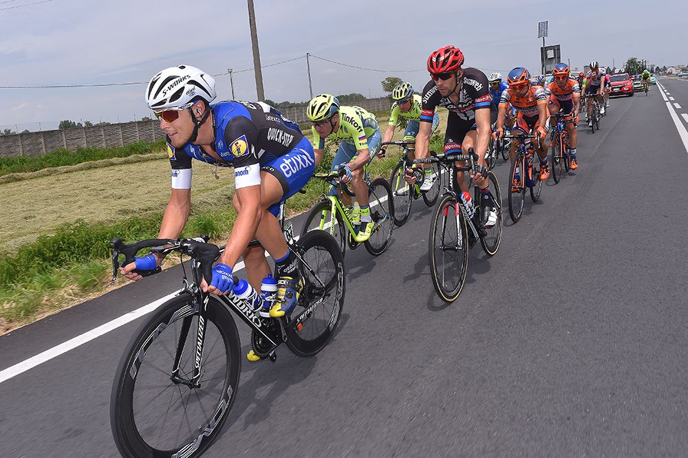 Matteo Trentin (Etixx-Quickstep) heading up the breakaway