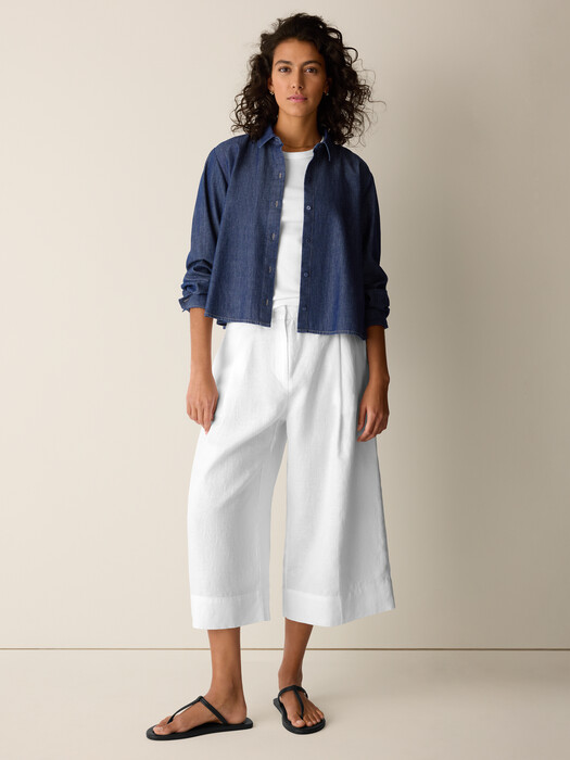 Organic Linen Pleated Culotte