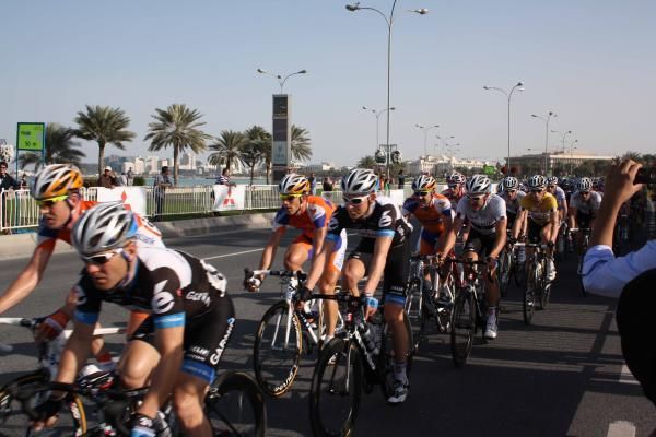 Garmin-Cervelo led the bunch on the finishing circuit.