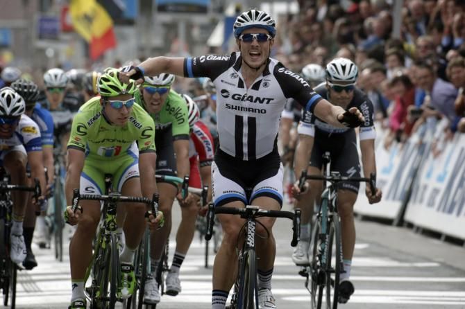John Degenkolb (Giant-Shimano) celebrates victory at Gent-Wevelgem
