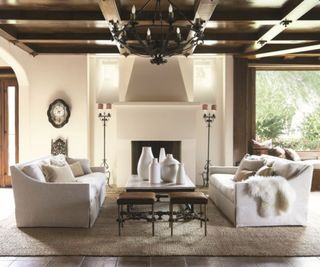 Cream living room with textured soft furnishings