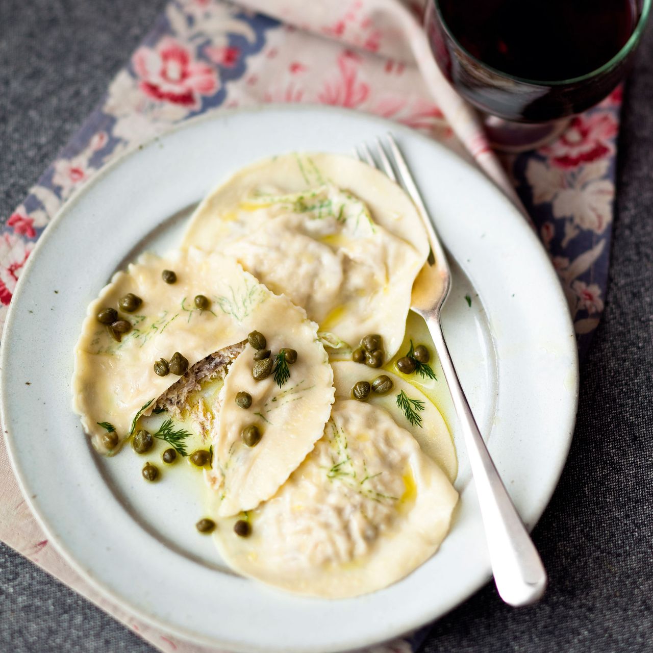 smoked mackerel ravioli photo