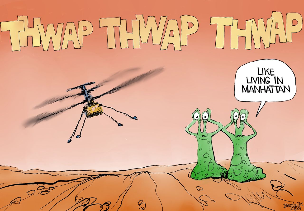 Editorial Cartoon U.S. mars nasa ingenuity