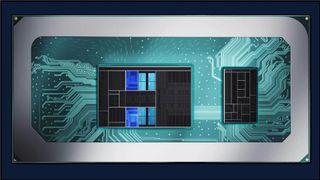 A rendering of the Intel Meteor Lake processor die