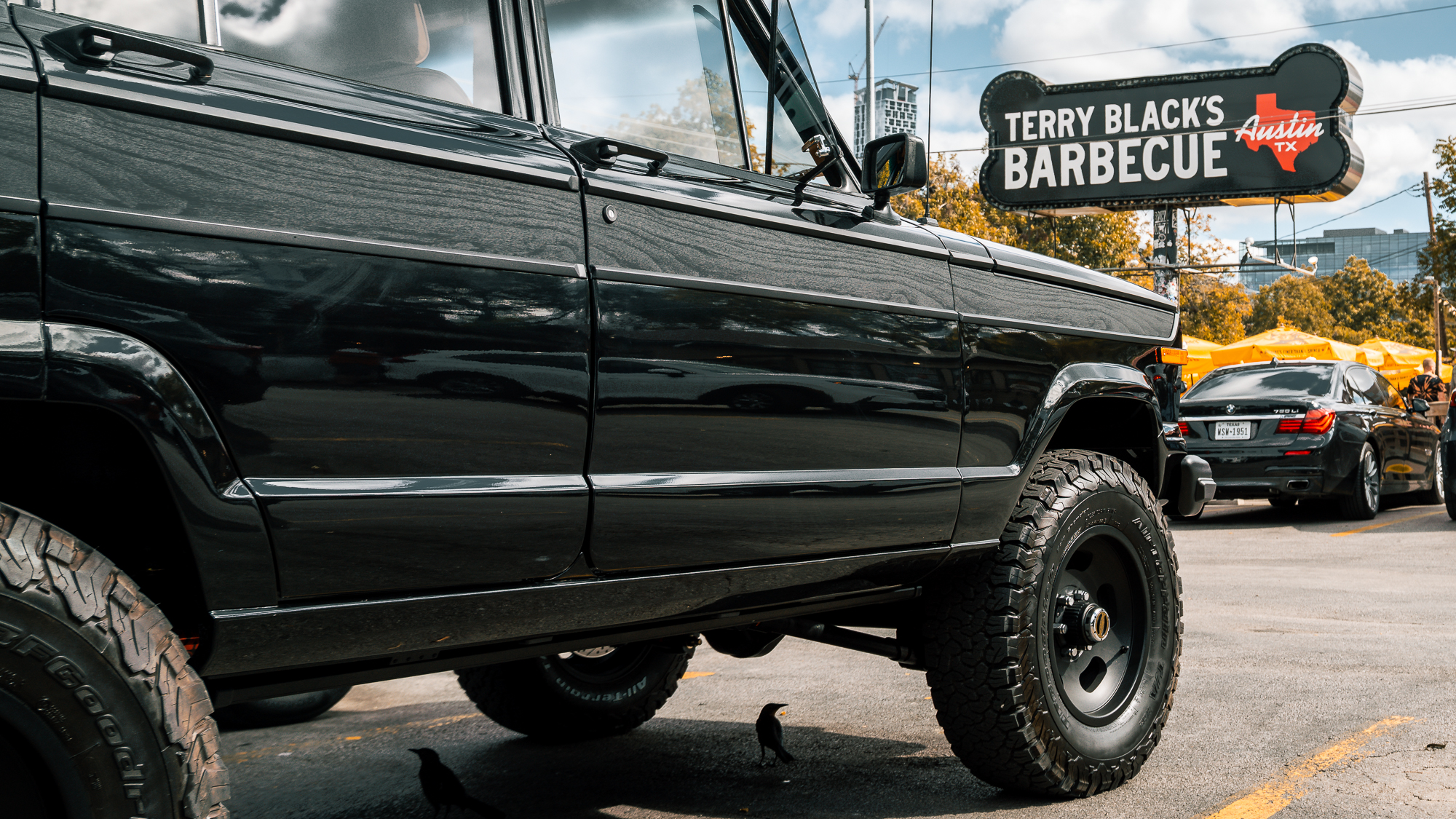 Side panels feature Japanese-inspired dark woods