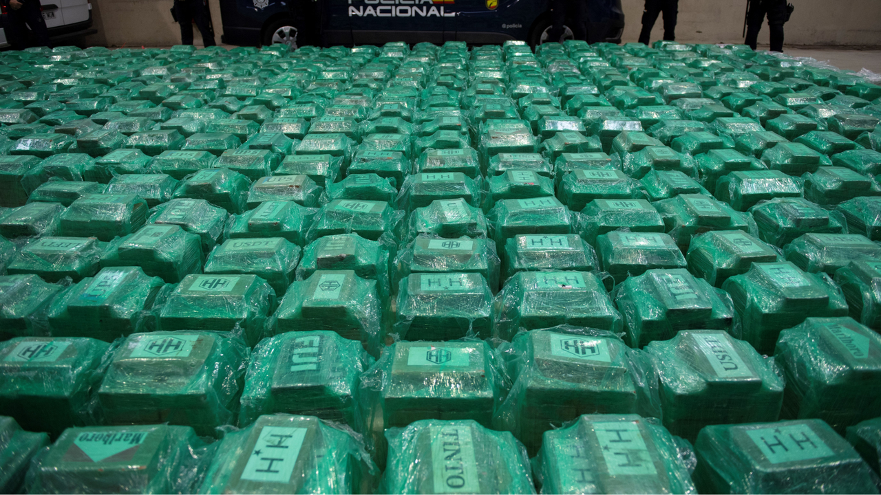 Packages of cocaine found in a container from Ecuador