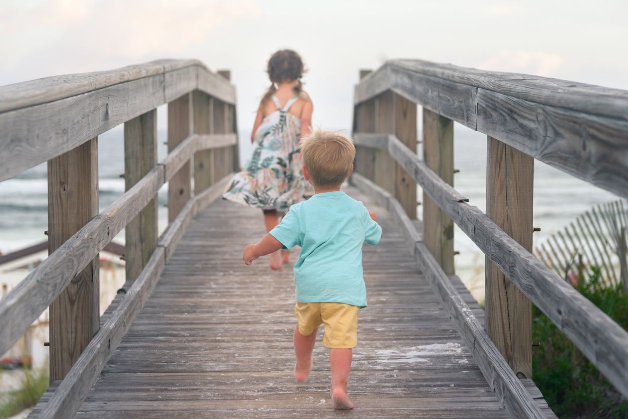 Young boy and girl. 