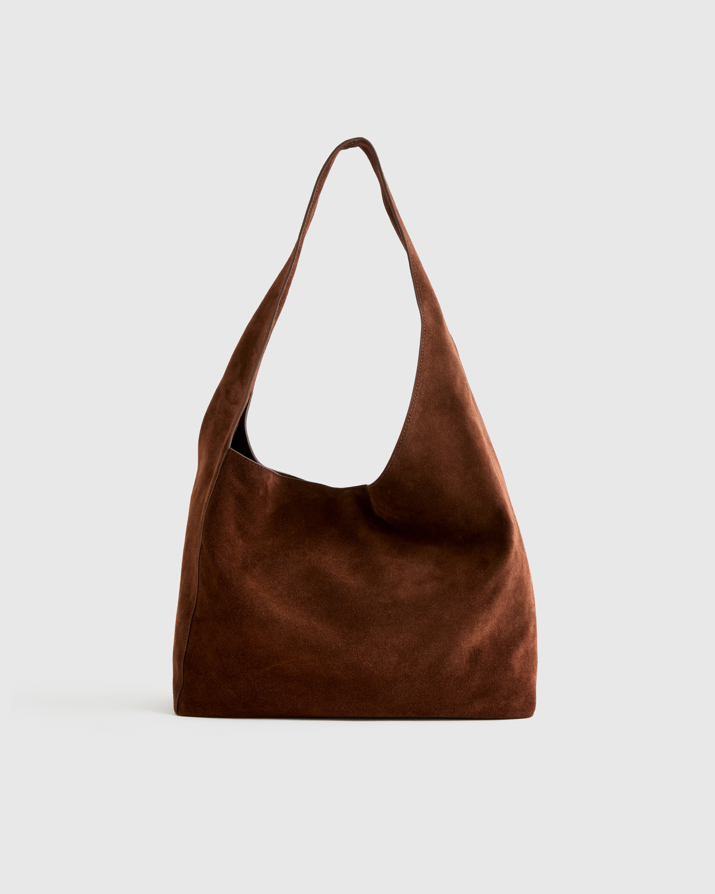 Esme Suede Shoulder Bag in Chocolate Brown