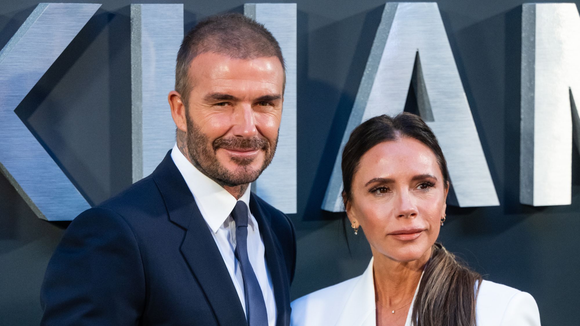 Victoria and David Beckham at the UK premiere of 'Beckham'