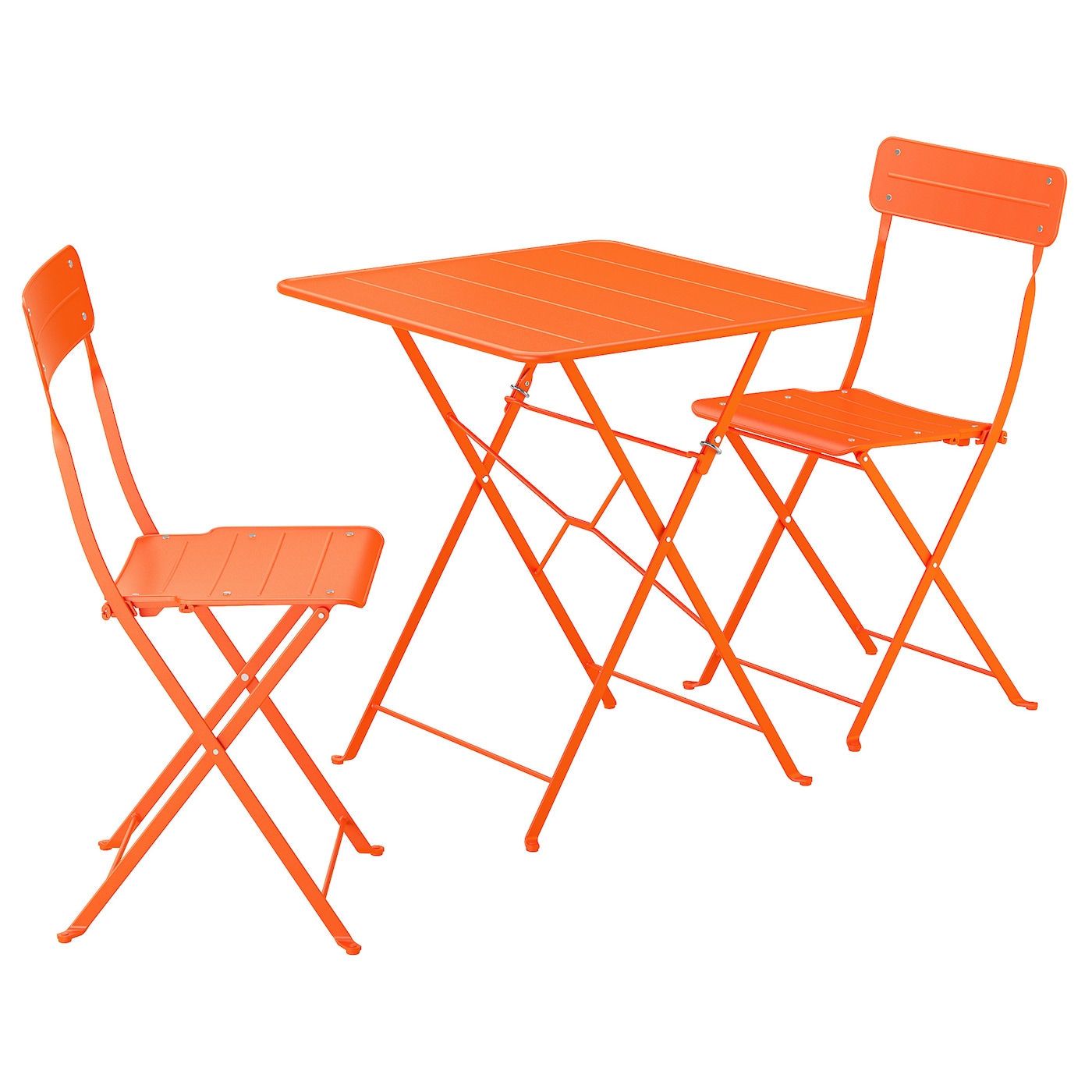SundsÖ Table and 2 Folding Chairs - Outdoor Bright Orange/bright Orange 25 5/8x25 5/8 "
