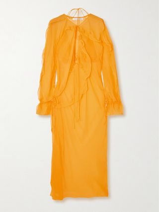 Ruffled Silk-Georgette Maxi Dress