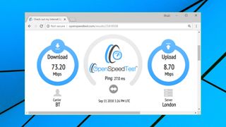 Nous testons les performances de chaque VPN que nous examinons à l'aide d'OpenSpeedTest (crédit image: OpenSpeedTest).