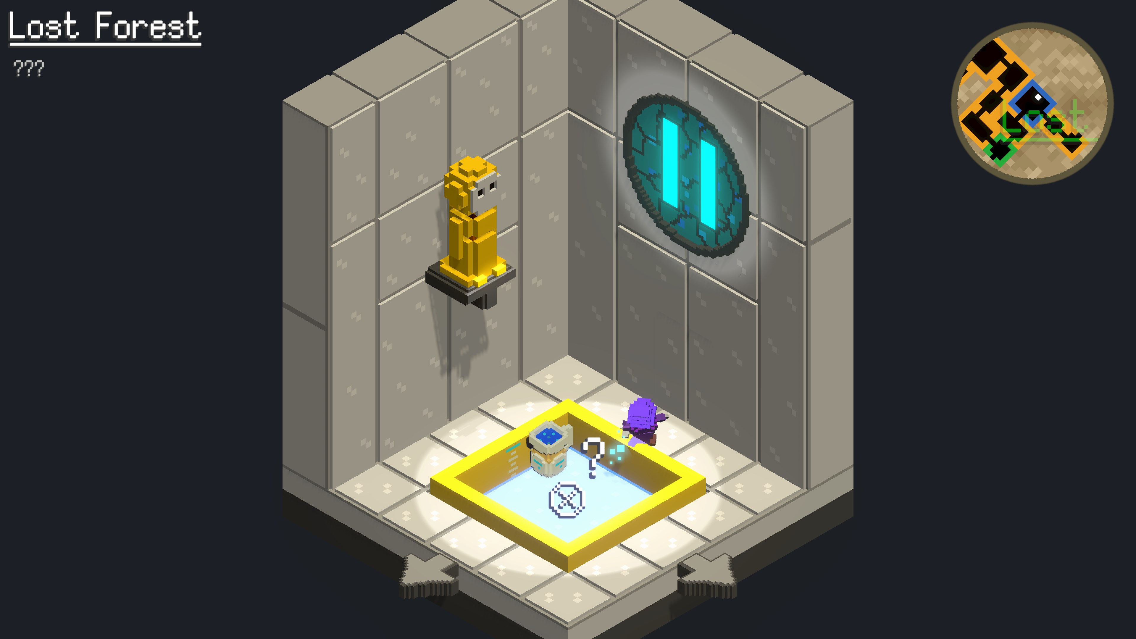 OOLO lost forest fountain being filled by voxel wizard.