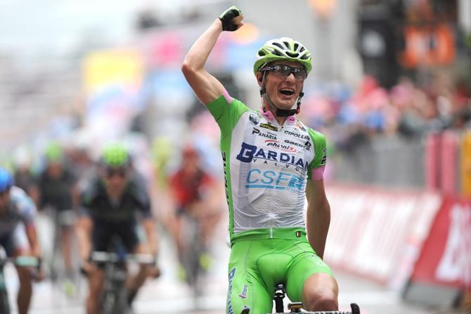 Enrico Battaglin (Bardiani Valvole-CSF Inox) is happy to win stage 4 of the Giro d'Italia