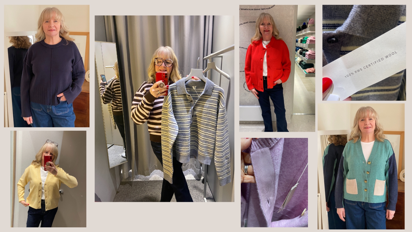 Julie Player testing the best wool knitwear