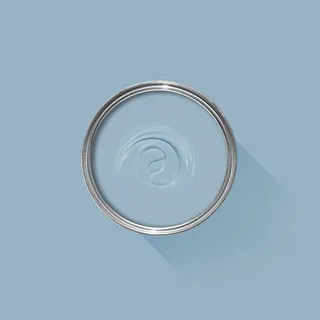 Blue paint sample can