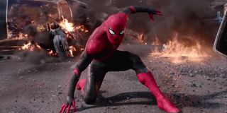 Spider-Man in action during Far From Home