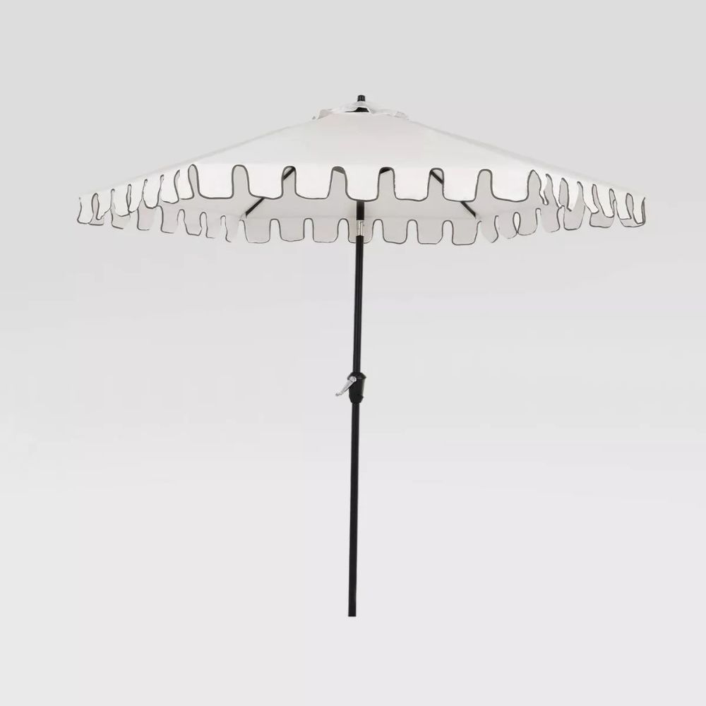 Hexagon Scalloped Outdoor Patio Market Umbrella