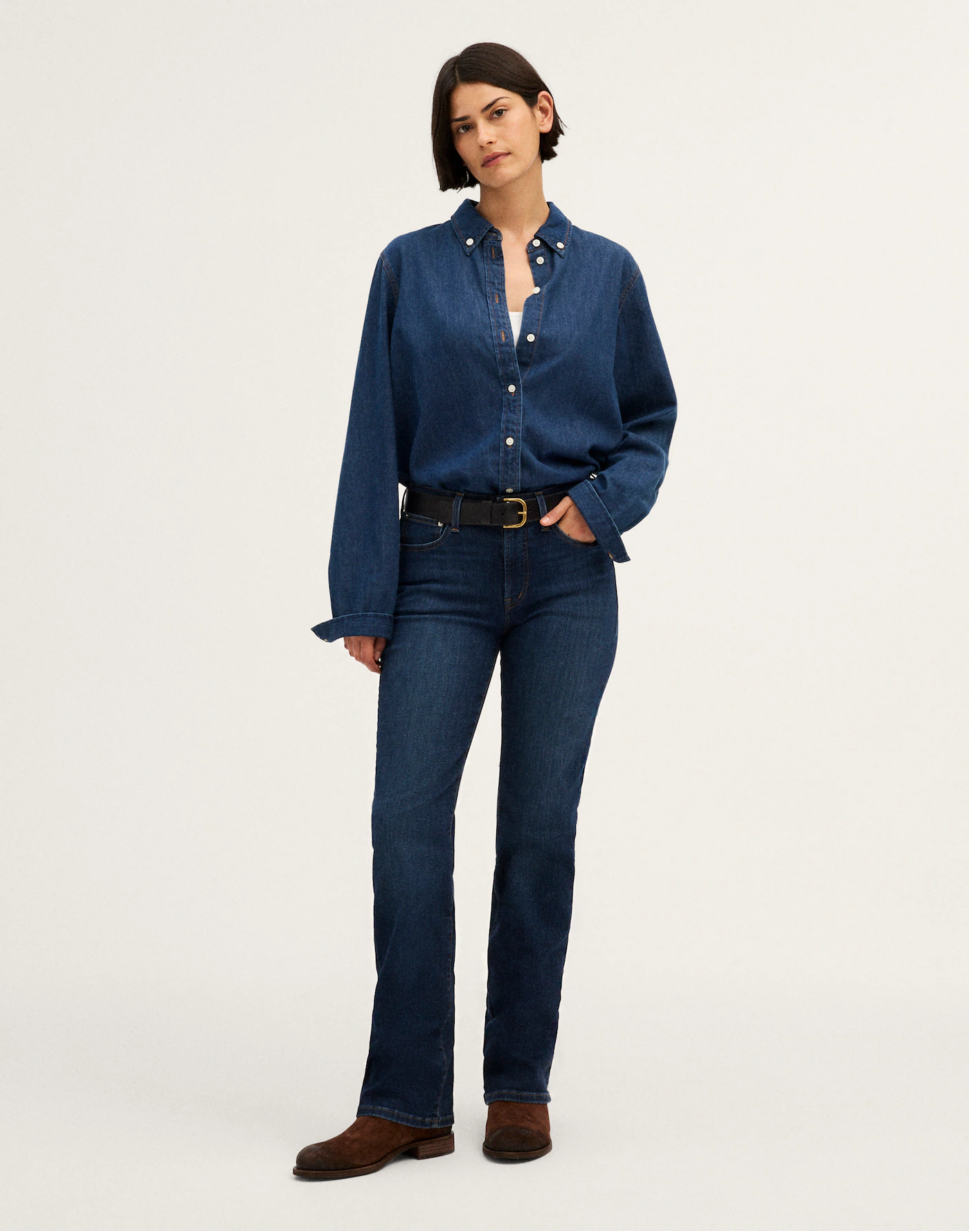 The Curvy Straight Jean in Super Stretch Denim