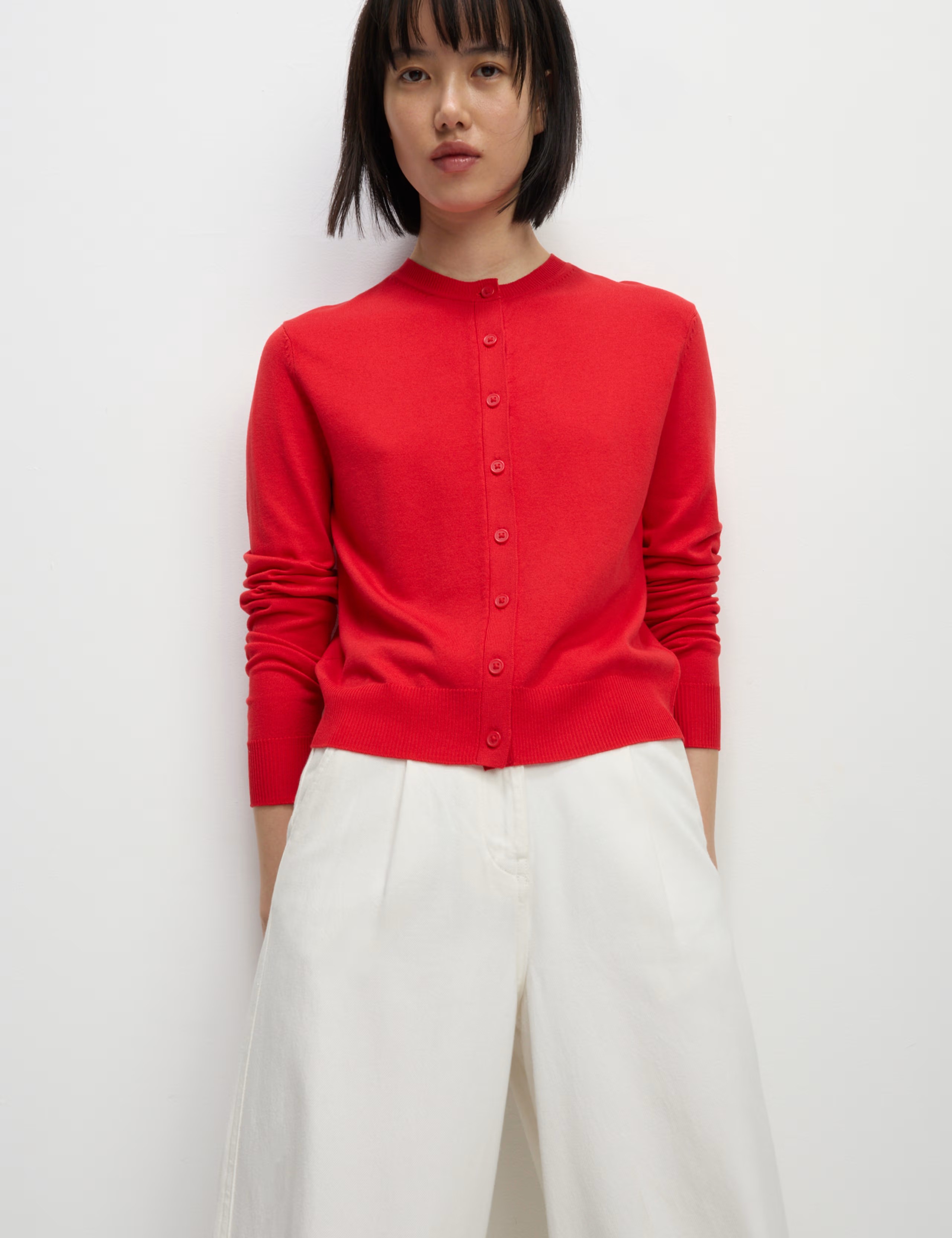 M&S, Crew Neck Button Front Cardigan