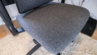 A close up shot of the seat cushion on the Vari Task Chair