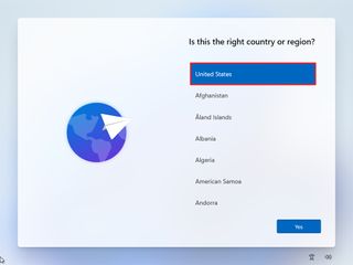 Windows 11 OOB region