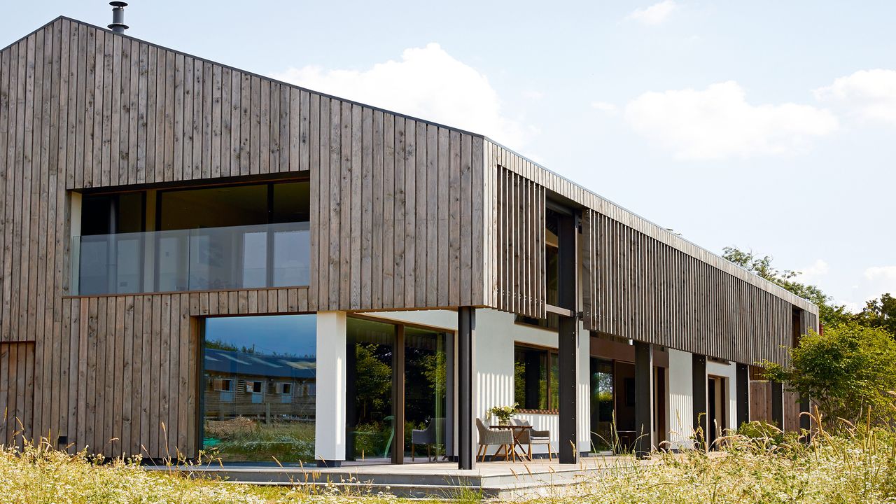 exterior of timber facade barn conversion